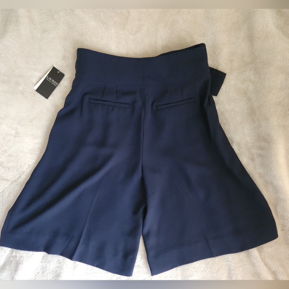 Women’s Navy Tie-Waist Shorts - Picture 13 of 16